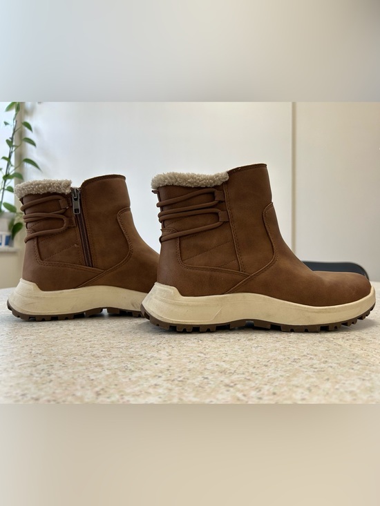 Eddie Bauer Shoes - Eddie Bauer Brown and Cream Sherpa-Lined Ankle Boots